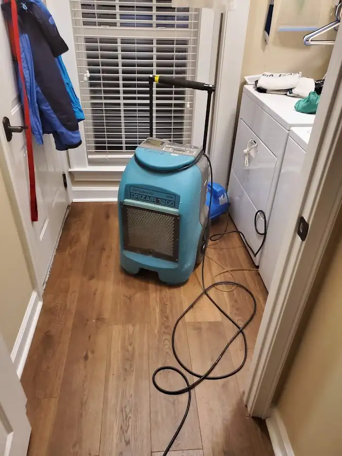 Commercial dehumidifier deployed for Flood Damage Cleanup in Irvine